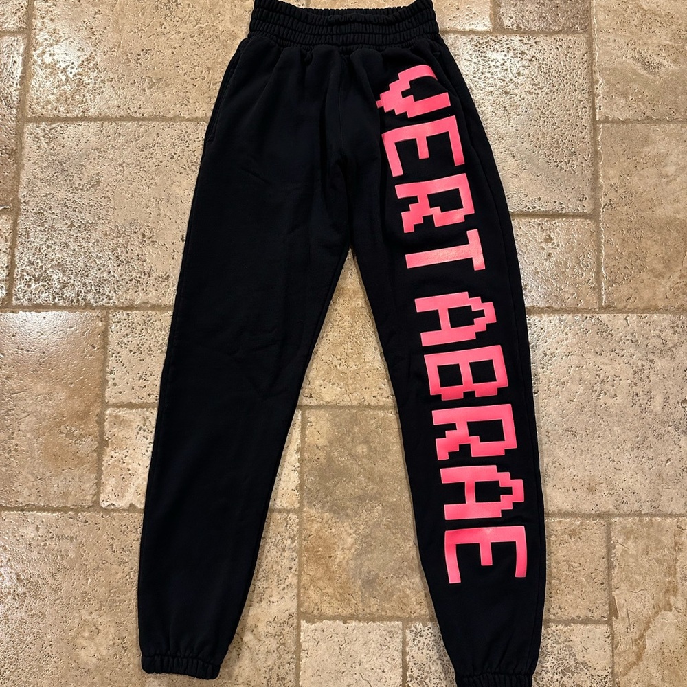 VERTABRAE Logo Black & Hot Pink Jogger Sweatpants